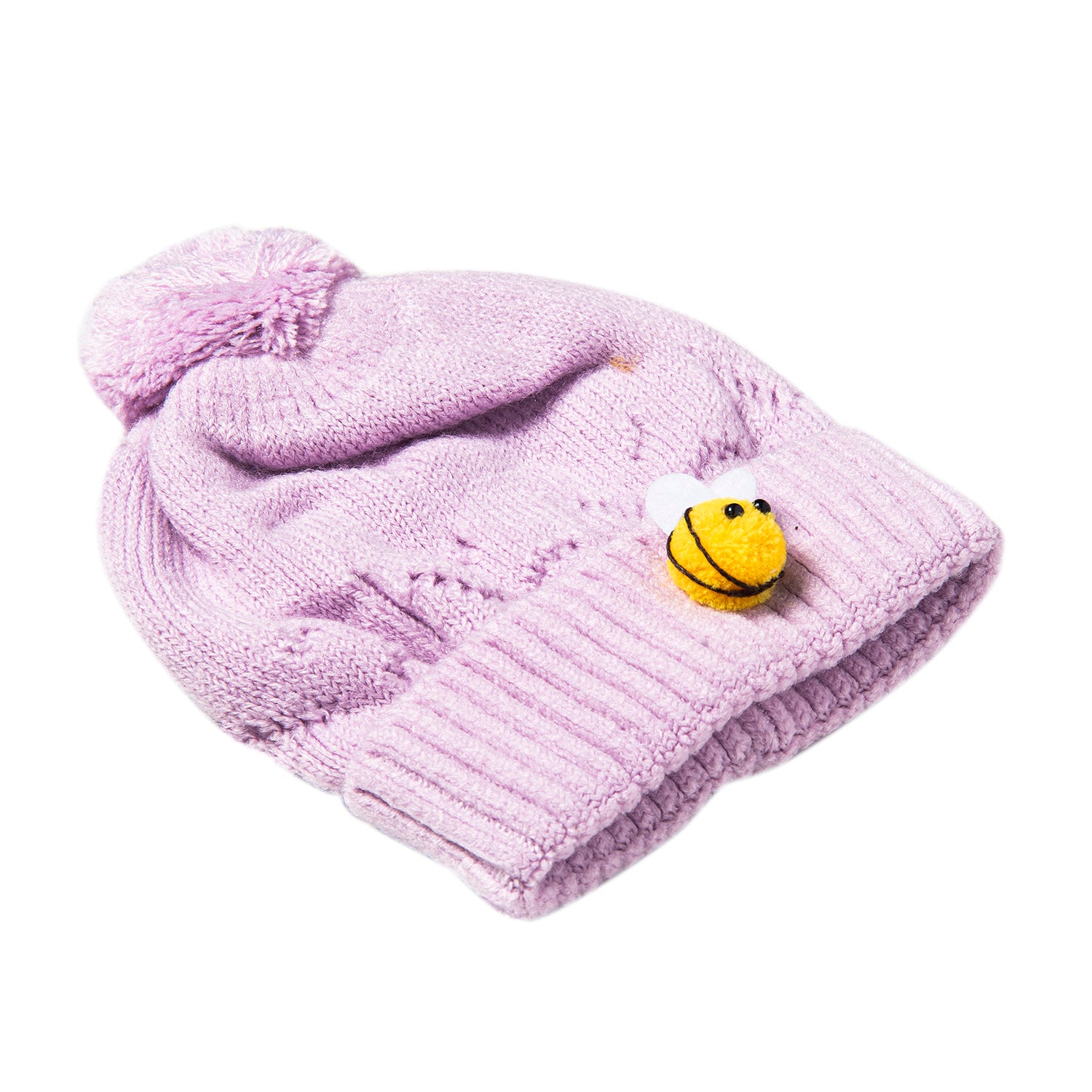 Baby Moo Knit Woollen Cap Honey Bee Lavender