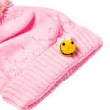 Baby Moo Knit Woollen Cap Honey Bee Pink