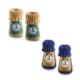 Baby Moo Newborn Crochet Woollen Booties Teddy - Yellow, Blue