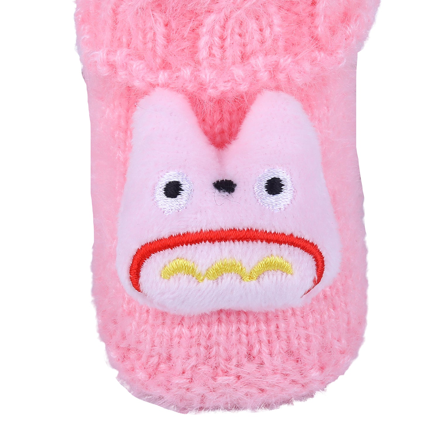 Baby Moo Cartoon Crochet Woollen 3D Socks Booties - Magenta