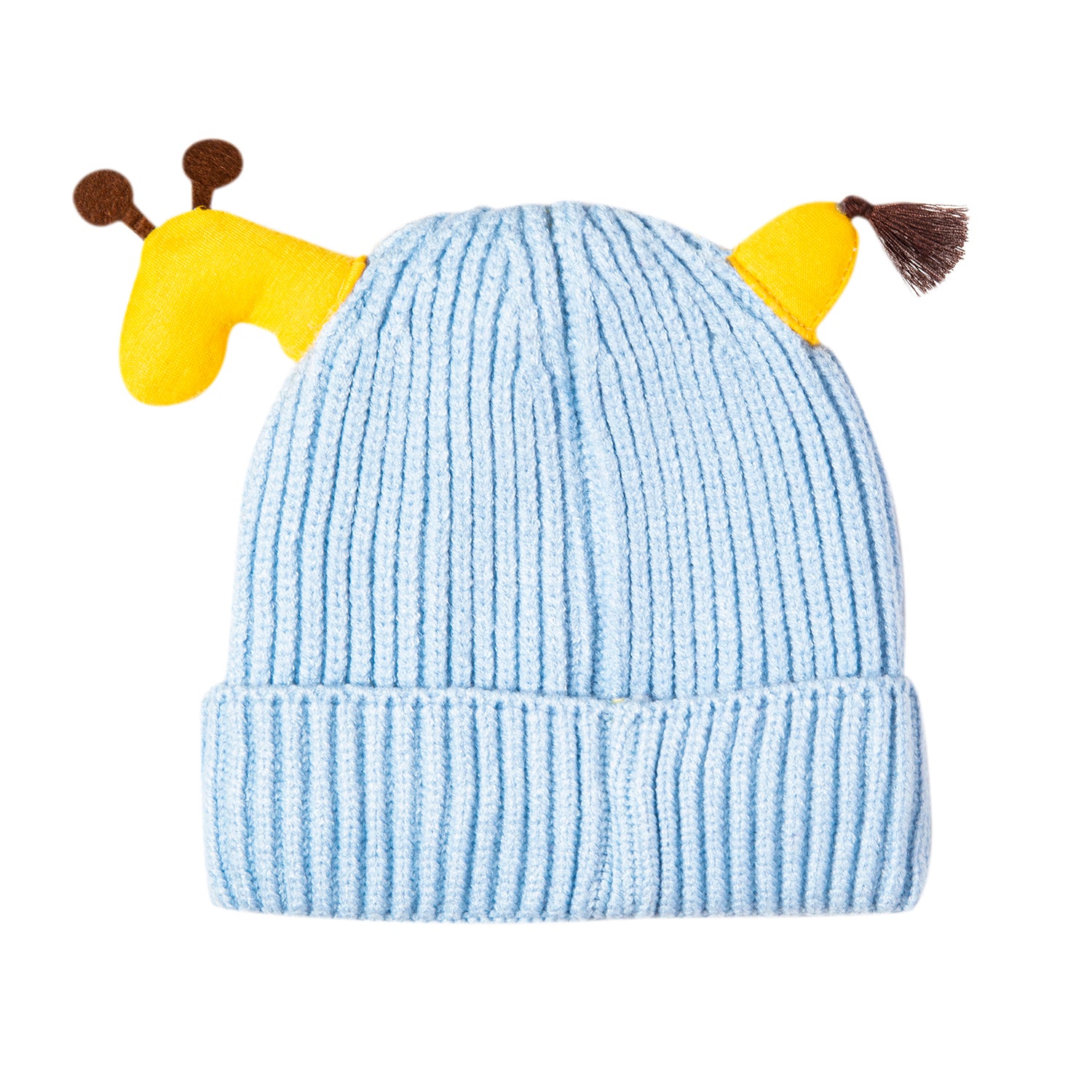 Baby Moo Knit Woollen Cap Winter Beanie 3D Reindeer Antler Blue