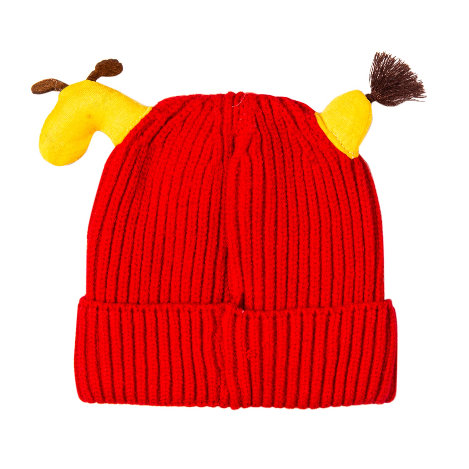 Baby Moo Knit Woollen Cap Winter Beanie 3D Reindeer Antler Red