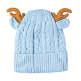Baby Moo Knit Woollen Cap 3D Alphabet Antler Blue