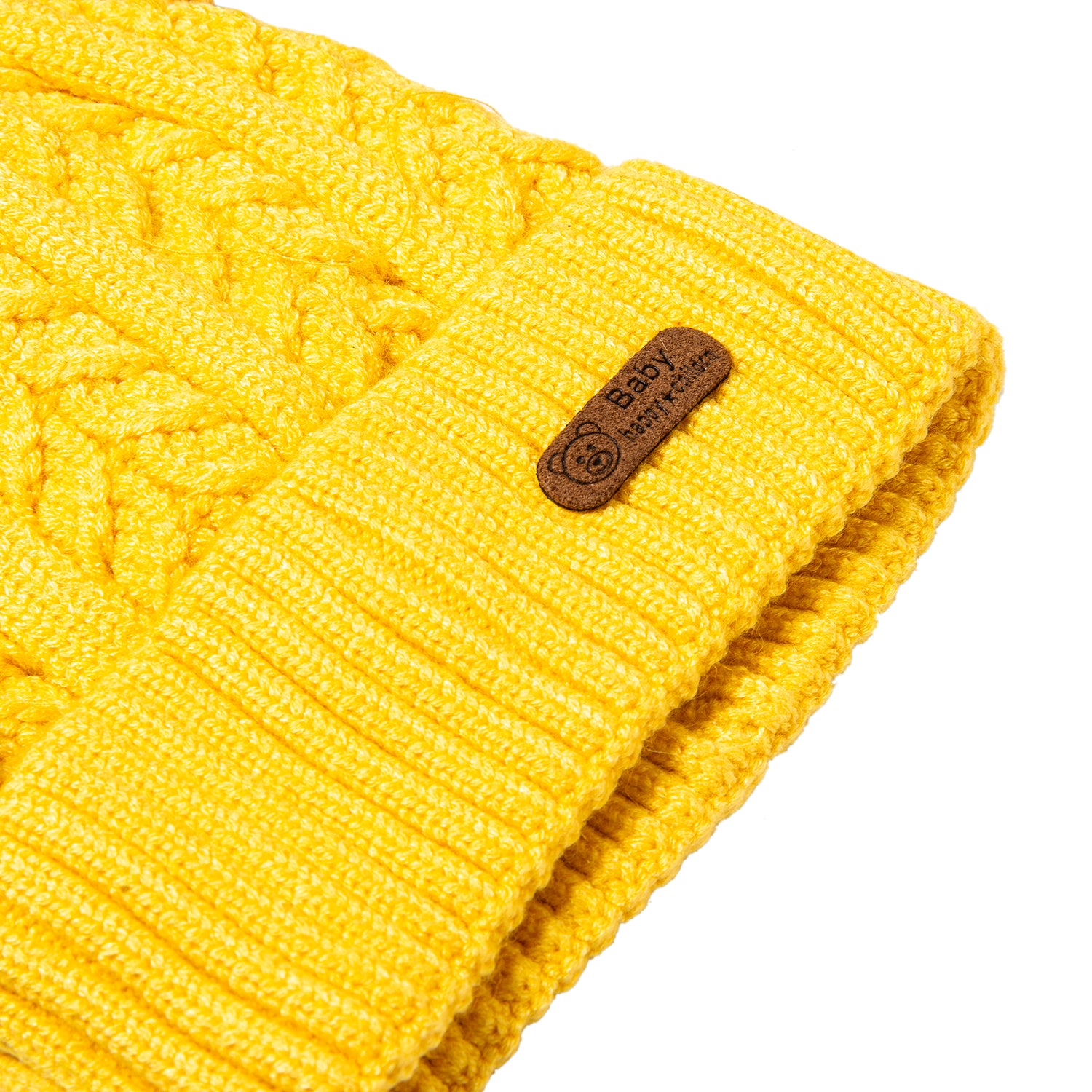 Baby Moo Knit Woollen Cap 3D Alphabet Antler Yellow