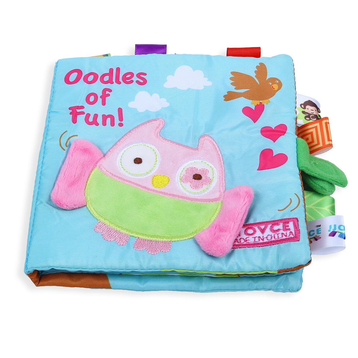 Baby Moo Oodles Owl Educational Learning 3D Cloth Book With Rustle Paper - Multicolour