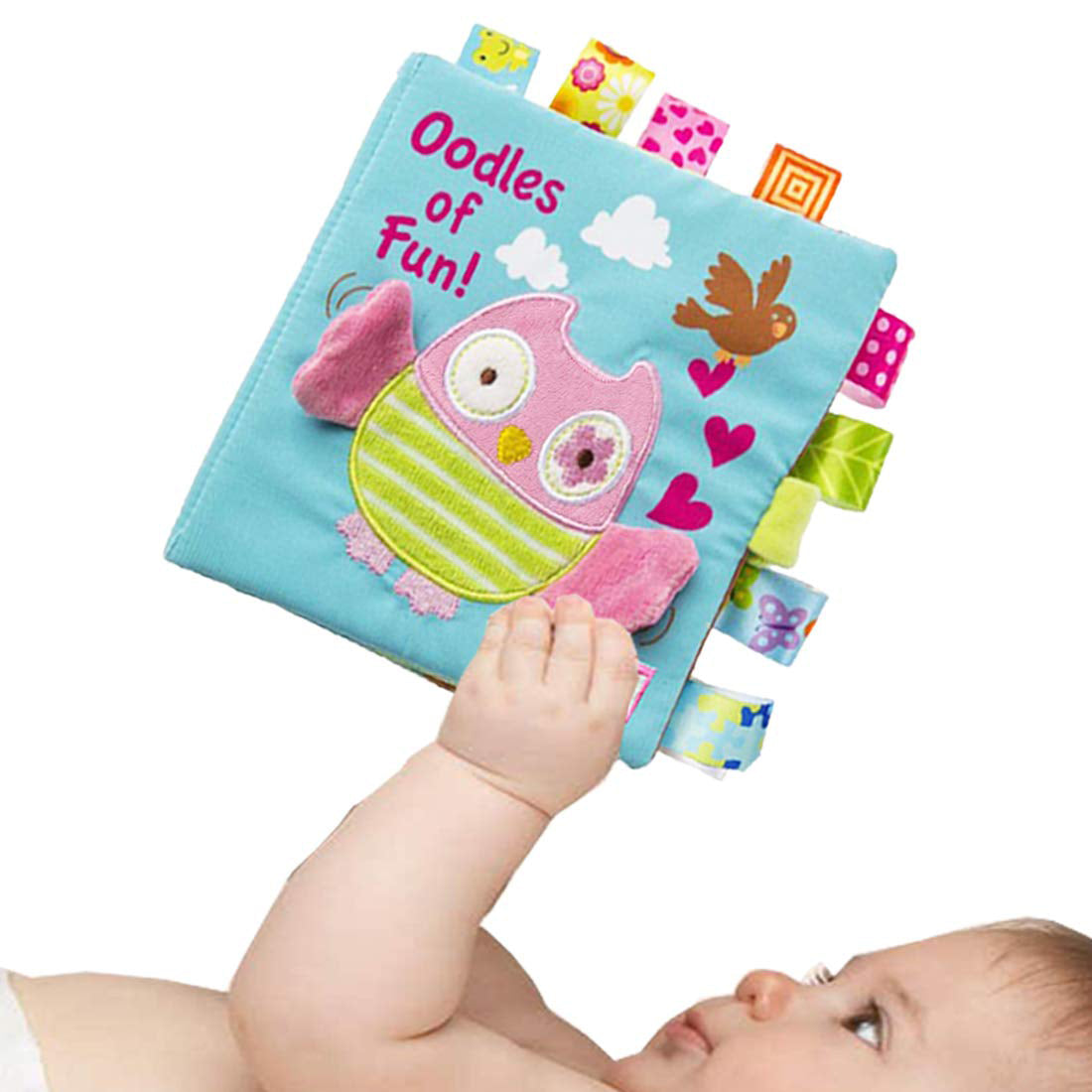 Baby Moo Oodles Owl Educational Learning 3D Cloth Book With Rustle Paper - Multicolour