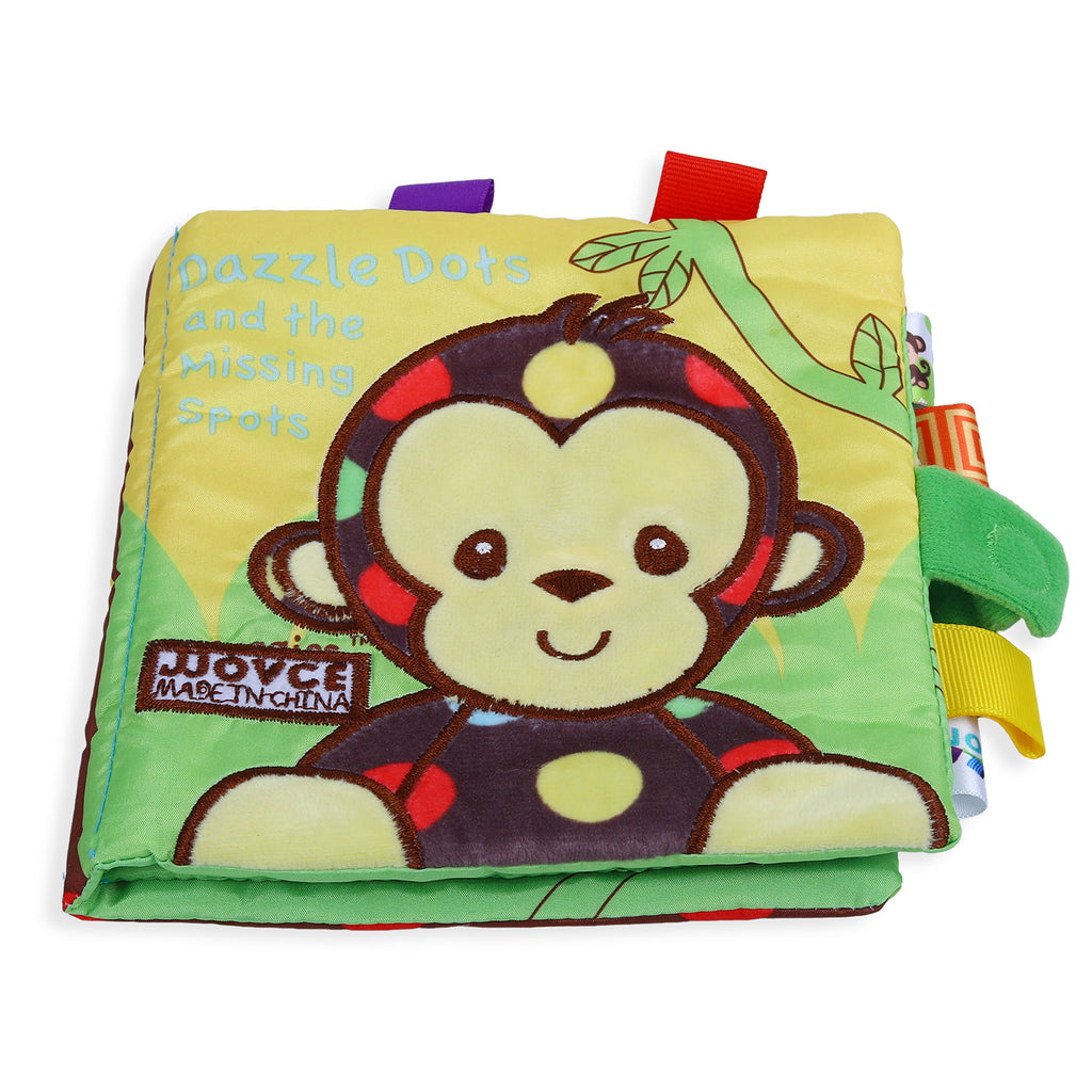 Baby Moo Dazzle Dots Educational Learning 3D Cloth Book With Rustle Paper - Multicolour