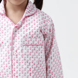 Jade Blockprint Pajama Set (Pink)
