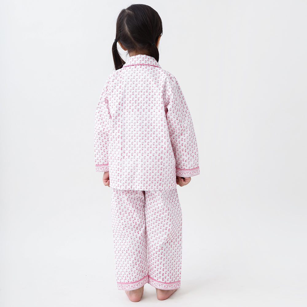 Jade Blockprint Pajama Set (Pink)