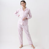 Jade Blockprint Pajama Set for Women (Pink)