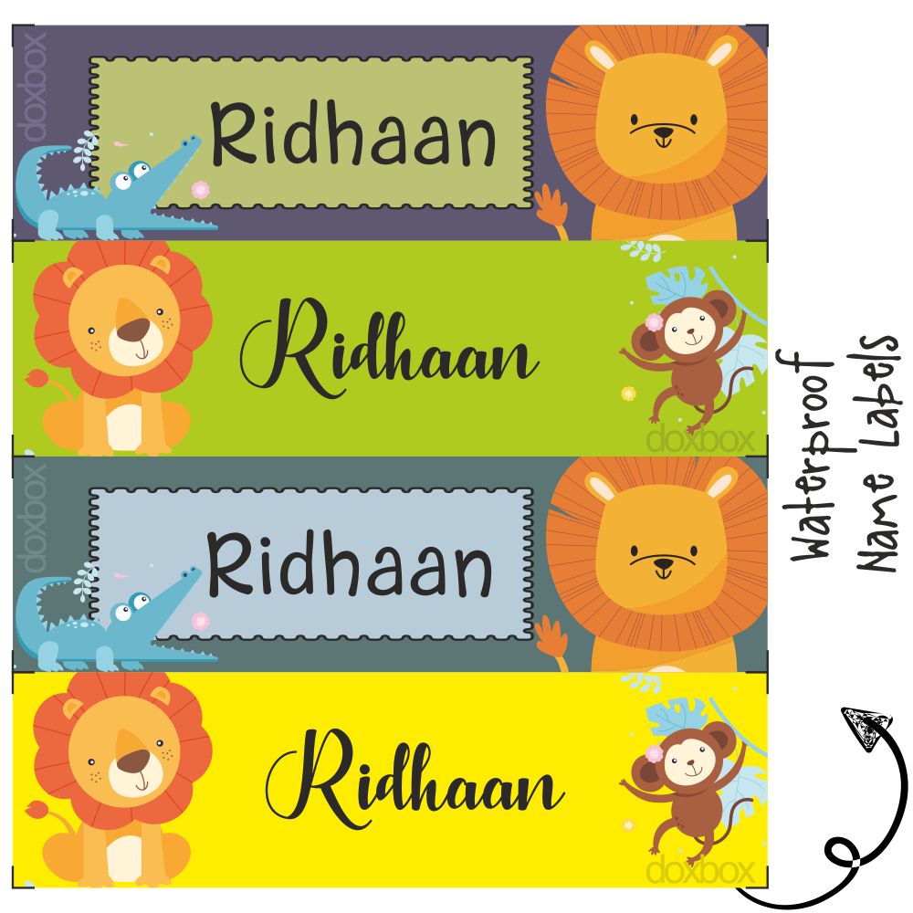 Personalised Water Proof Labels - Jungle Friends