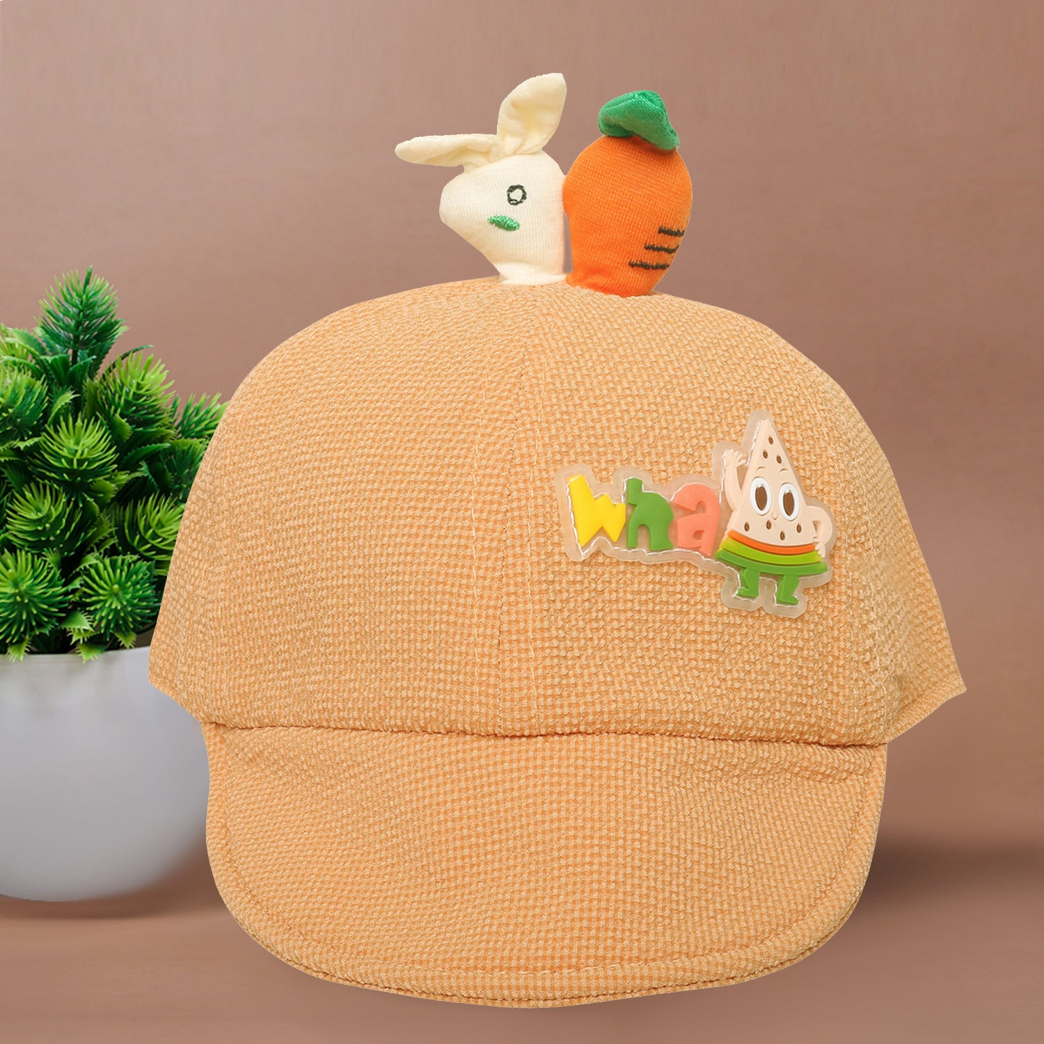 Baby Moo Hungry Bunny Peach Cap