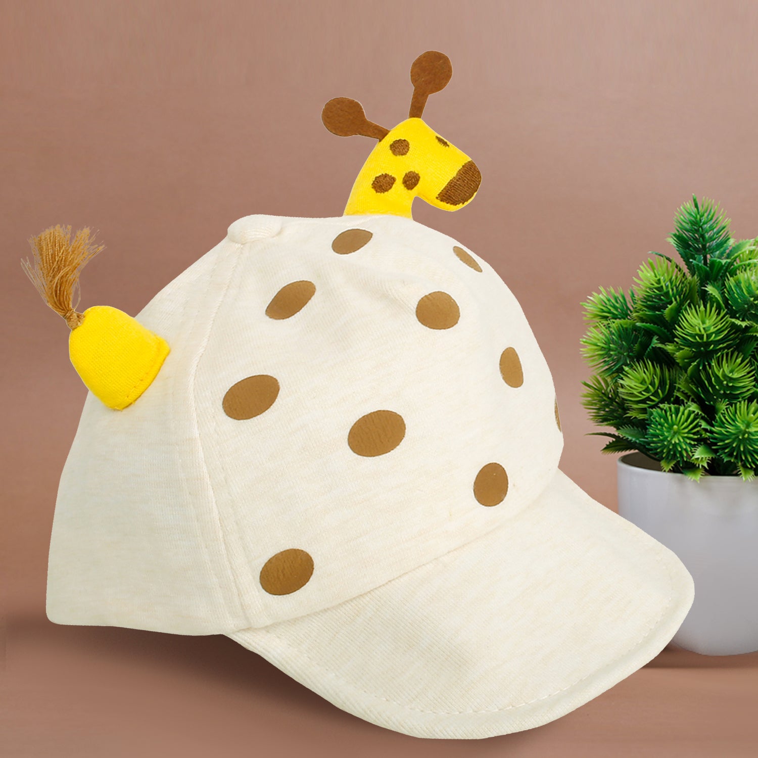 Baby Moo 3D Giraffe Off White Cap