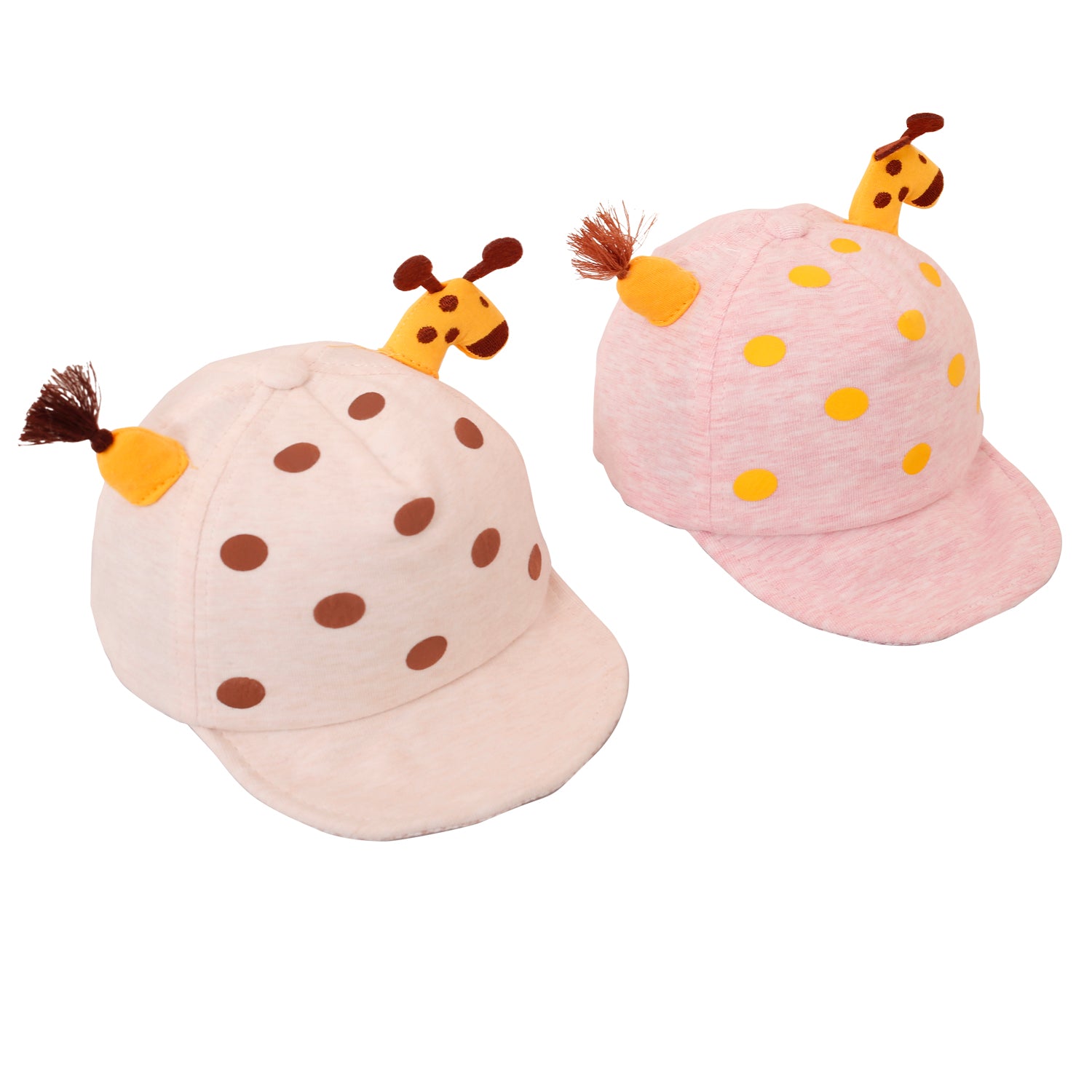 Baby Moo Giraffe Cream And Pink 2 Pk Cap