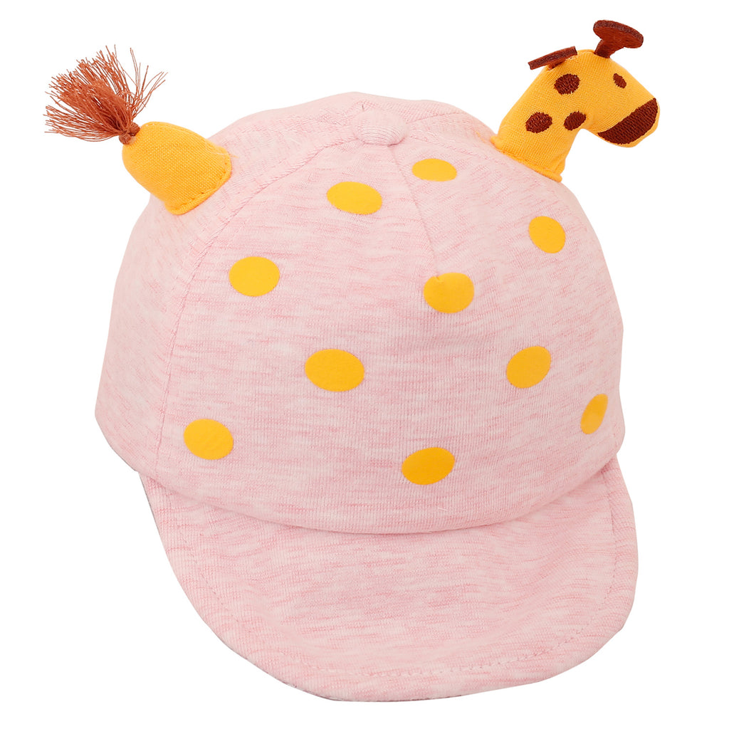 Baby Moo Giraffe Cream And Pink 2 Pk Cap