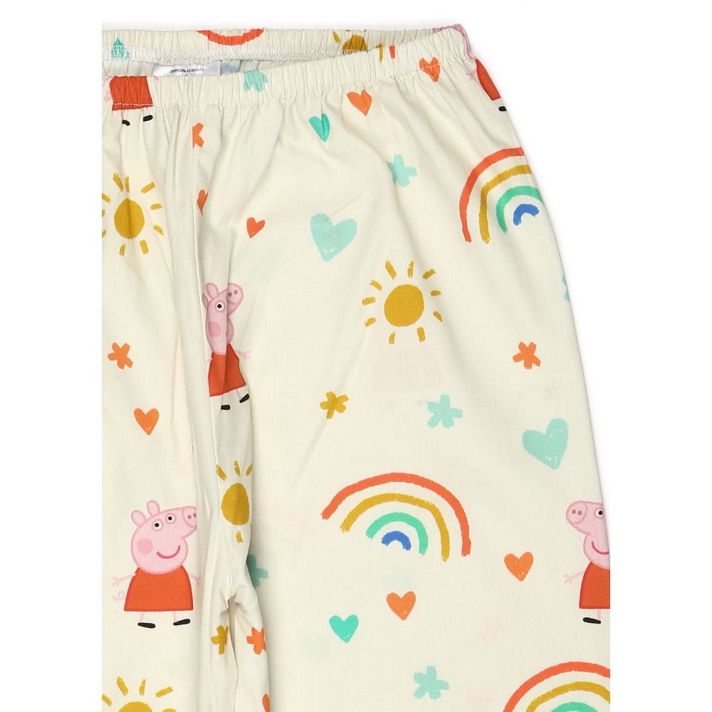 Shopbloom Peppa Pig Rainbow Print Long Sleeve Kids Night Suit