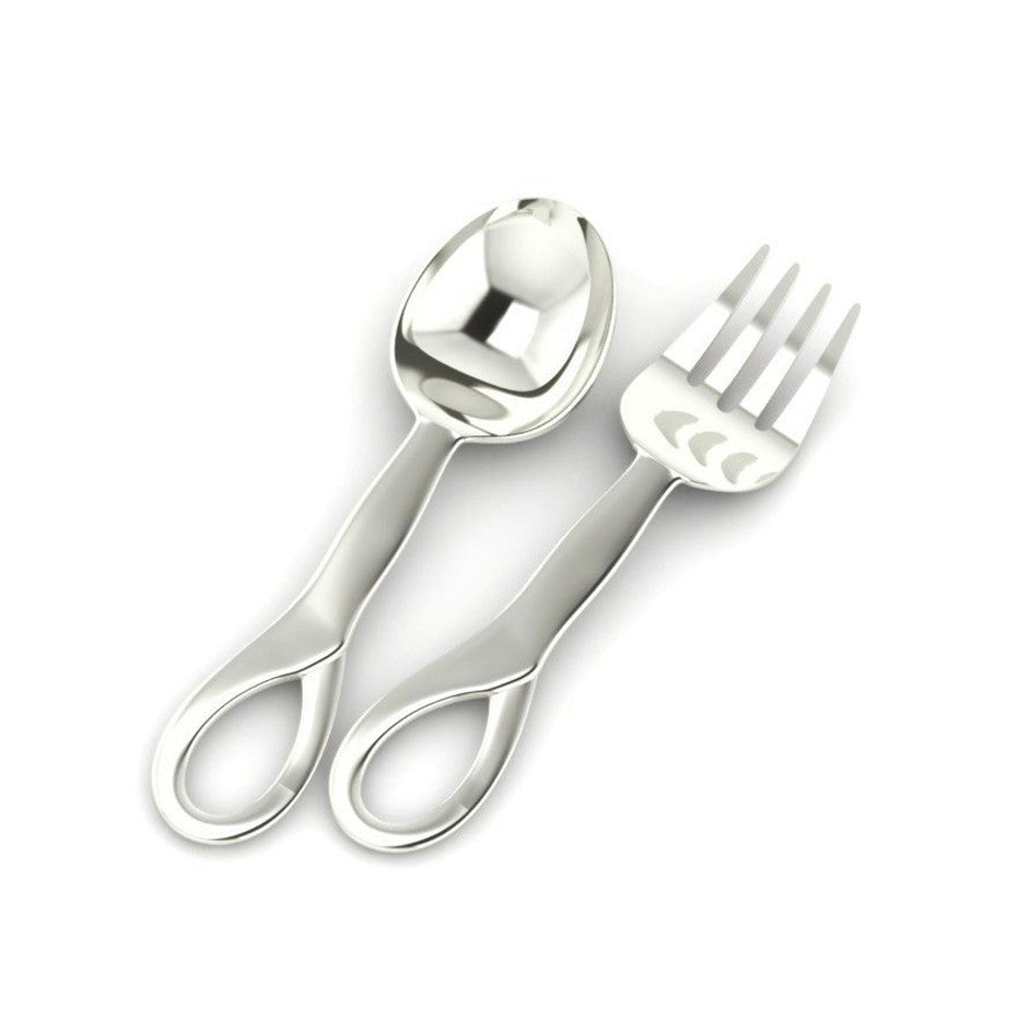 Sterling Silver Feeding Spoon & Fork Set - Sophie
