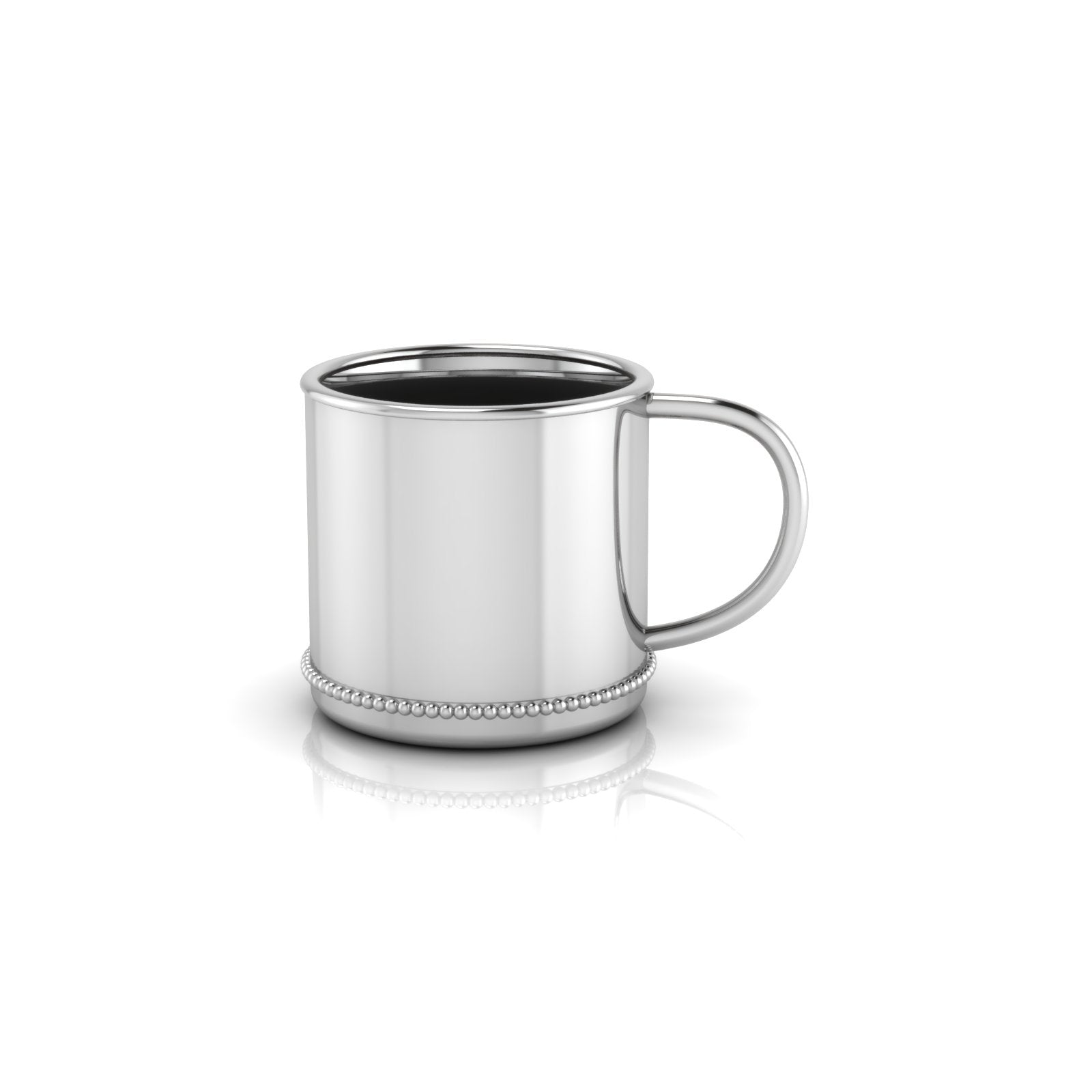 Sterling Silver Beaded Classic Cup - With Plain Handle
