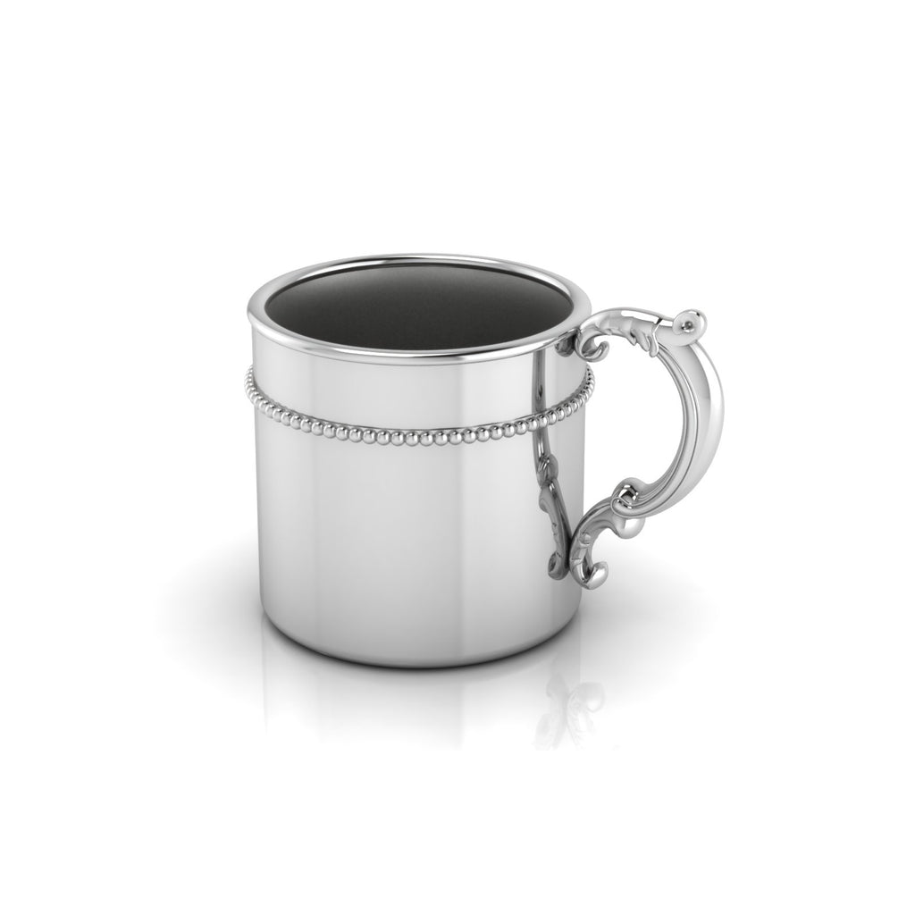 Sterling Silver Beaded Cup - With Victorian Handle