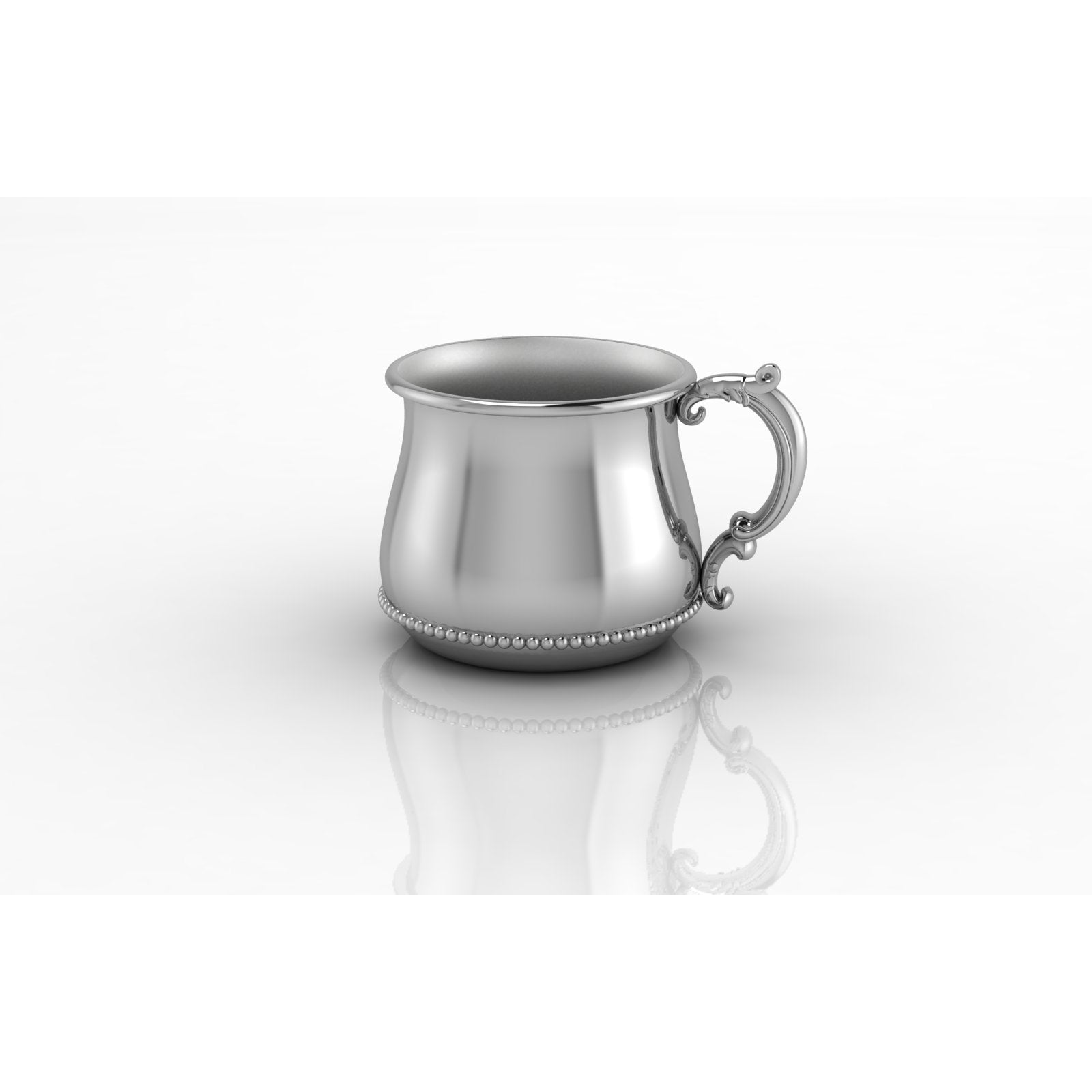 Sterling Silver Beaded Bulge Cup - With a Victorian Handle