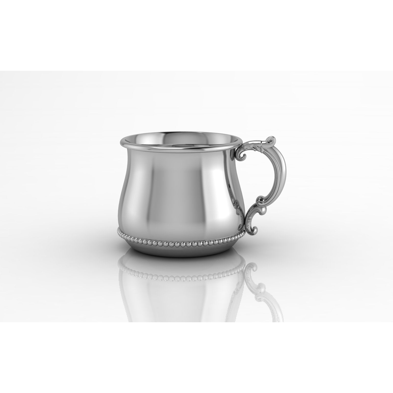 Sterling Silver Beaded Bulge Cup - With a Victorian Handle