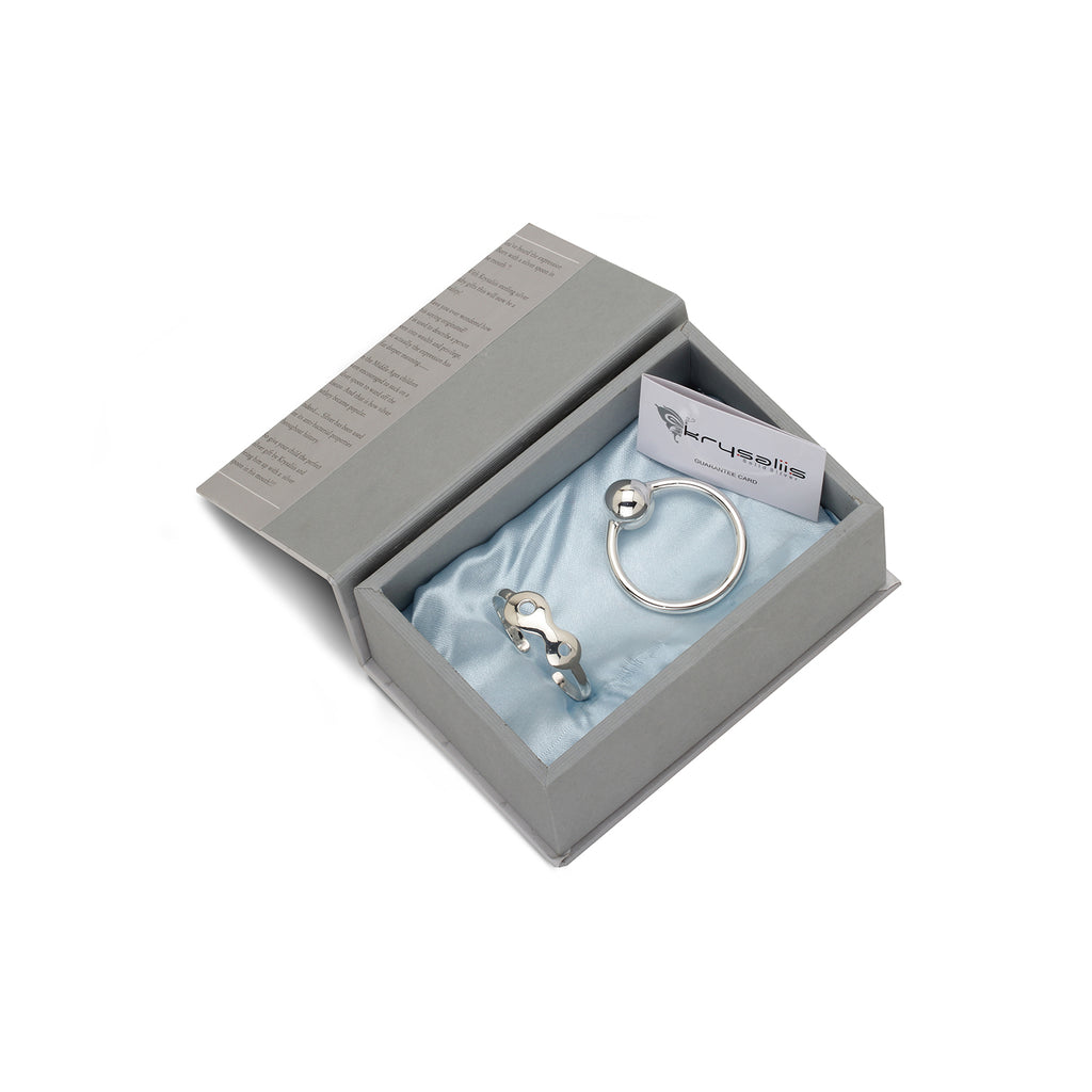 Sterling Silver Gift Set - With Circle Bracelet & Single Ring Rattle