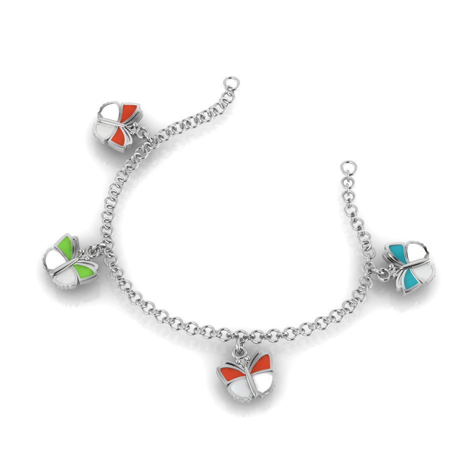 Sterling Silver Bracelet - Butterfly charms