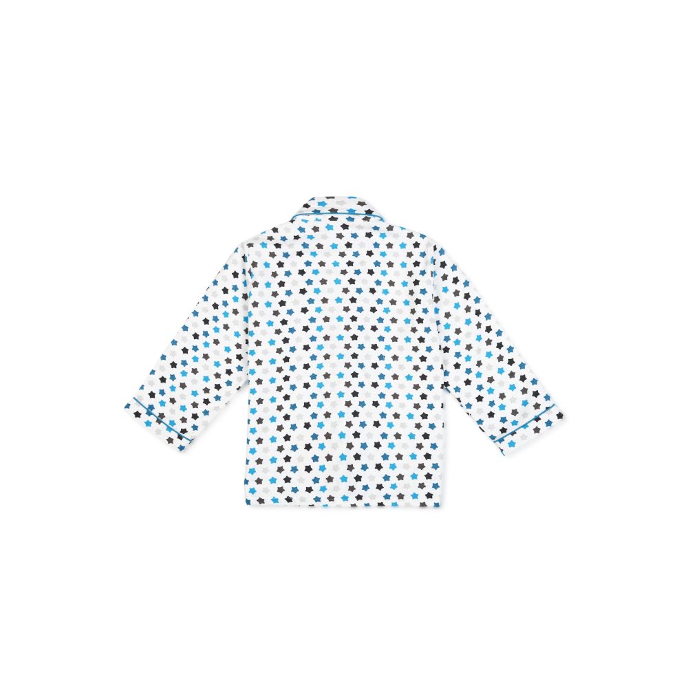 Shopbloom Star Print Cotton Flannel Long Sleeve Kid's Night Suit