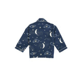 Shopbloom Stars and Moon Print Cotton Flannel Long Sleeve Kid's Night Suit