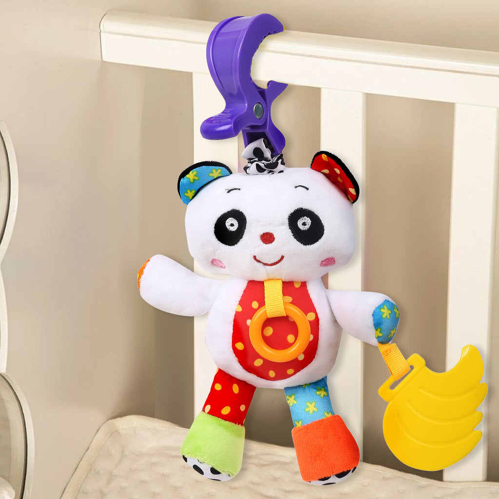 Smiley Panda White Hanging Pulling Toy With Teether