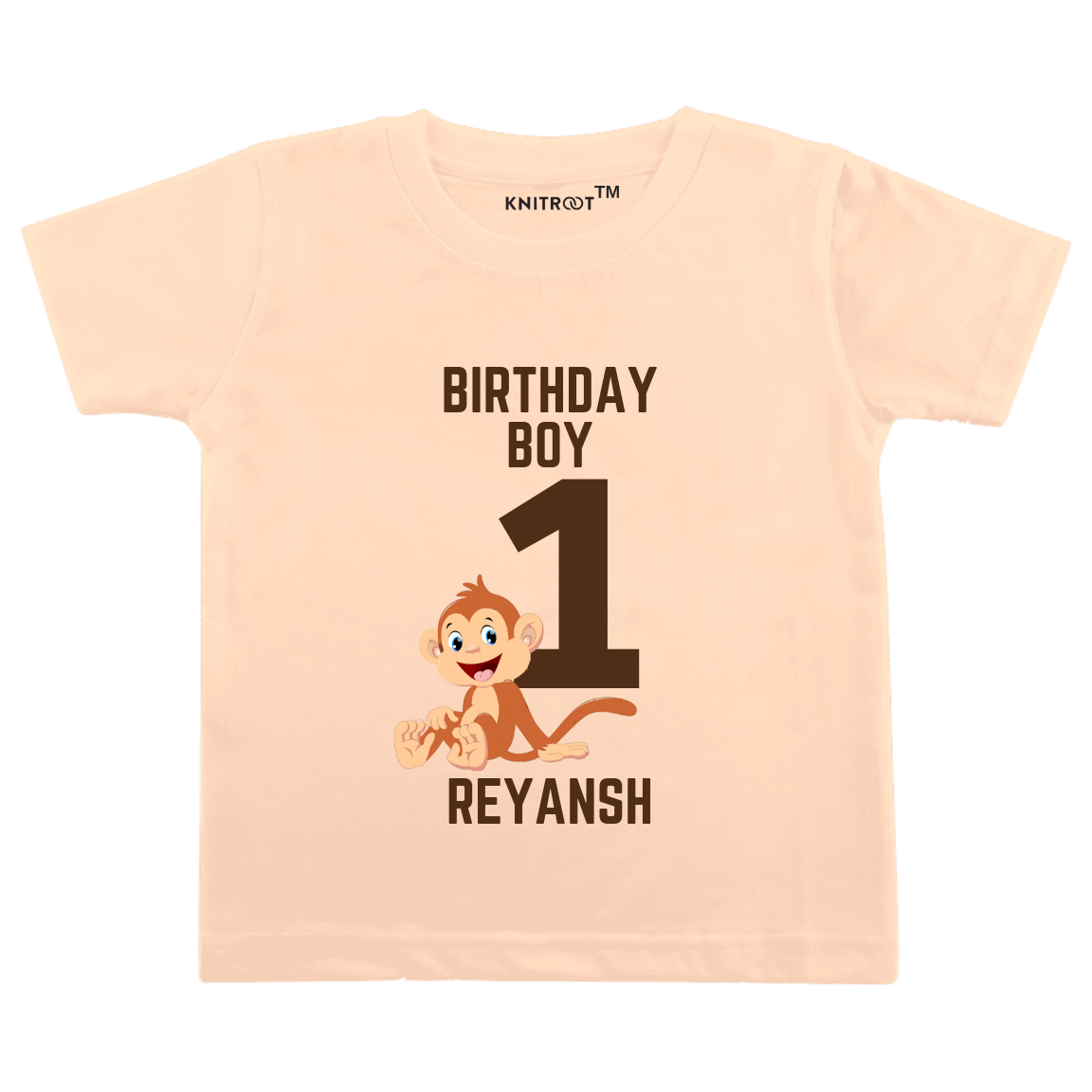Happy Monkey First Birthday Tshirt