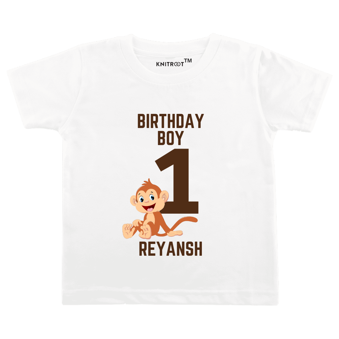 Happy Monkey First Birthday Tshirt