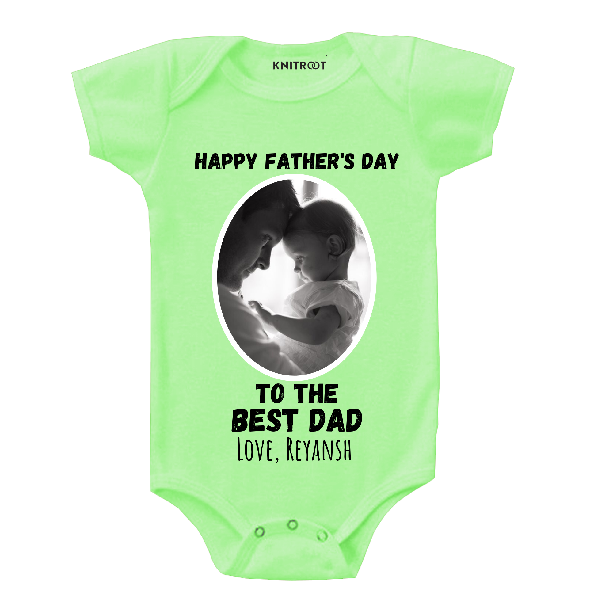 Happy Fathers Day To The Best Dad Onesie, With Photo