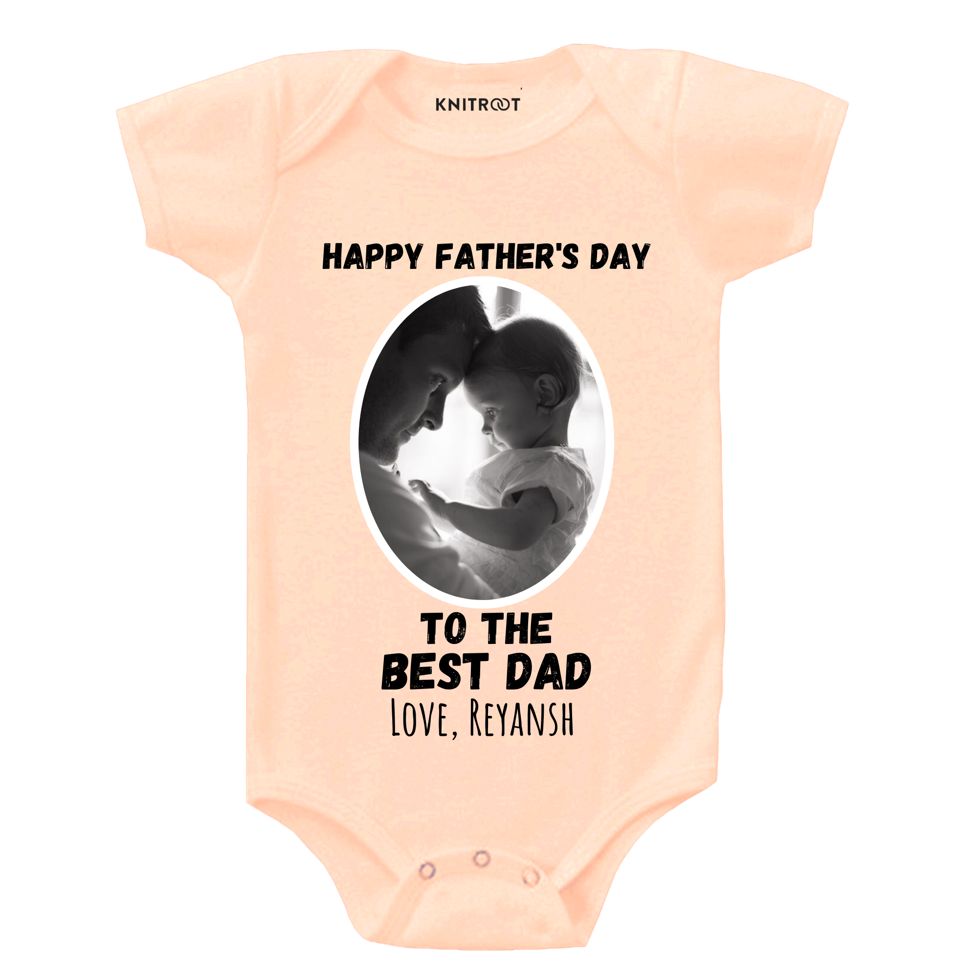 Happy Fathers Day To The Best Dad Onesie, With Photo