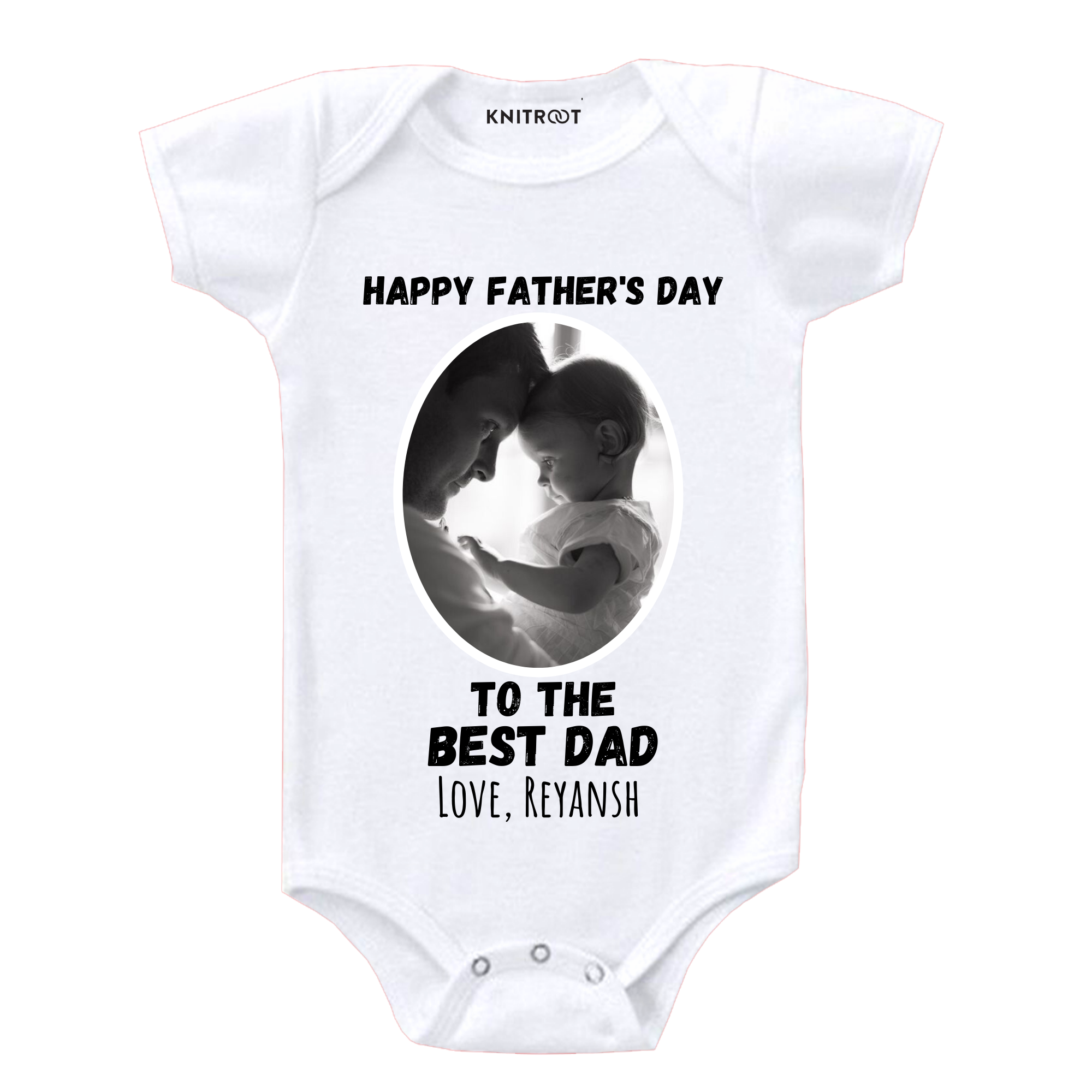 Happy Fathers Day To The Best Dad Onesie, With Photo