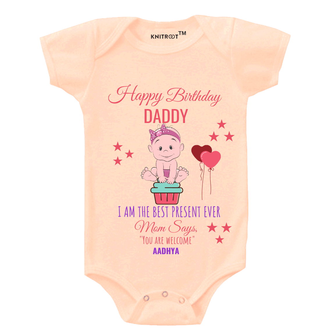 Happy Birthday Dad With Small Baby Onesie