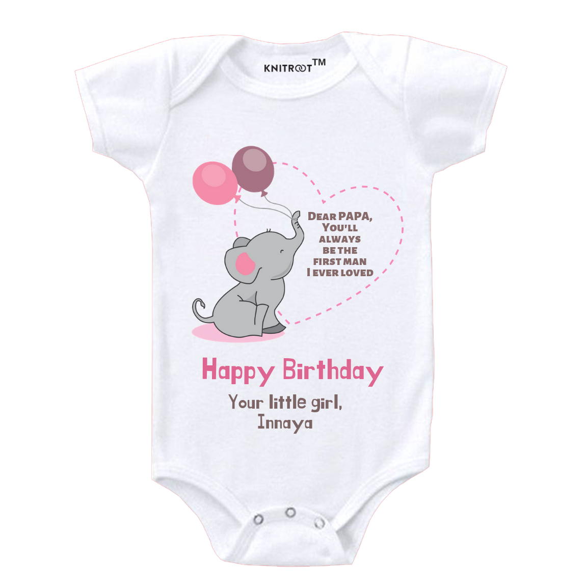 Baby Elephant Birthday Onesie