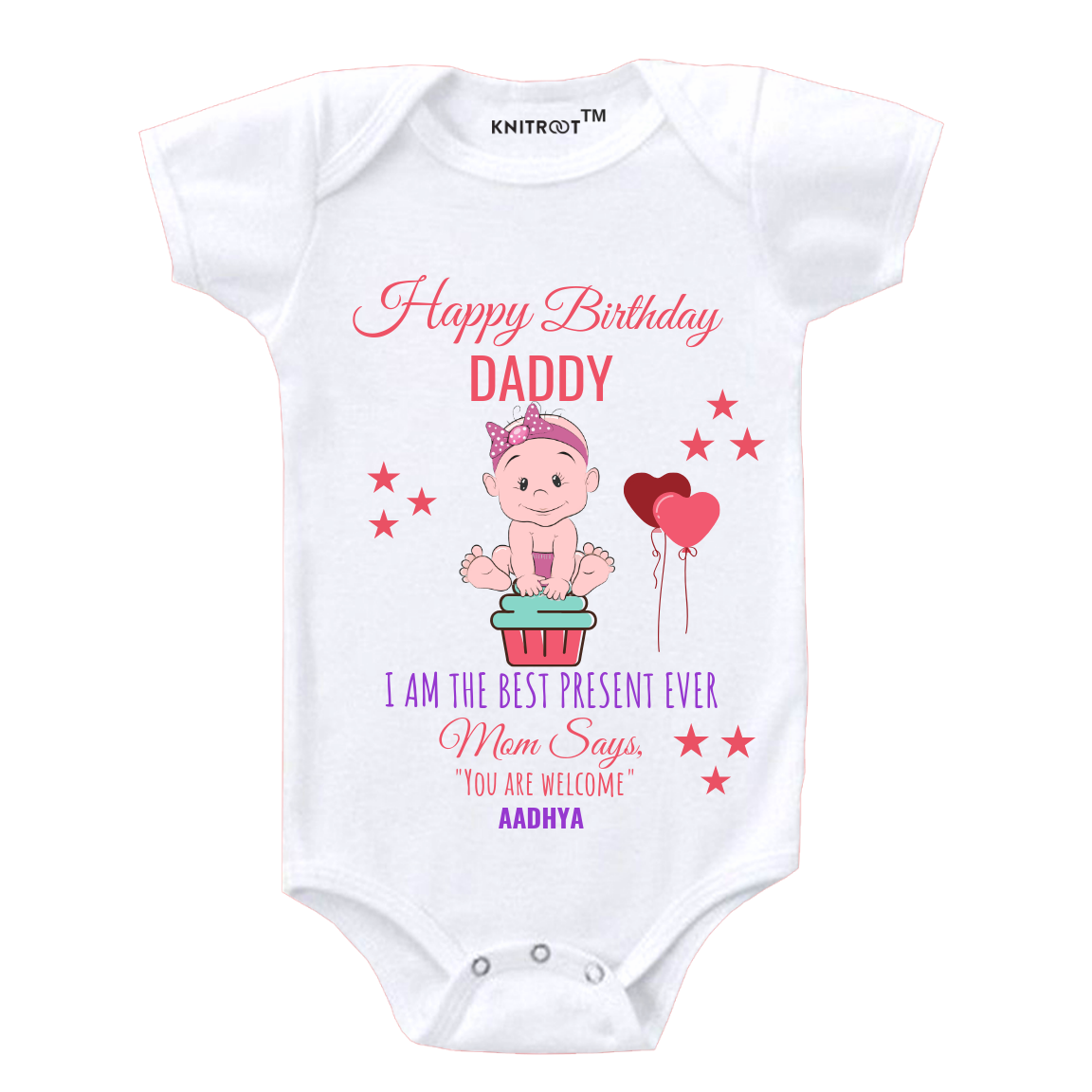 Happy Birthday Dad With Small Baby Onesie