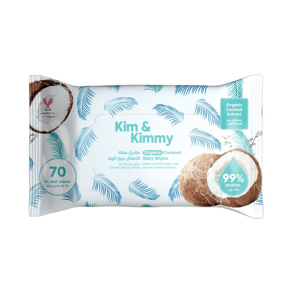 Kim & Kimmy - Organic Coconut Water Wipes, 70 Counts