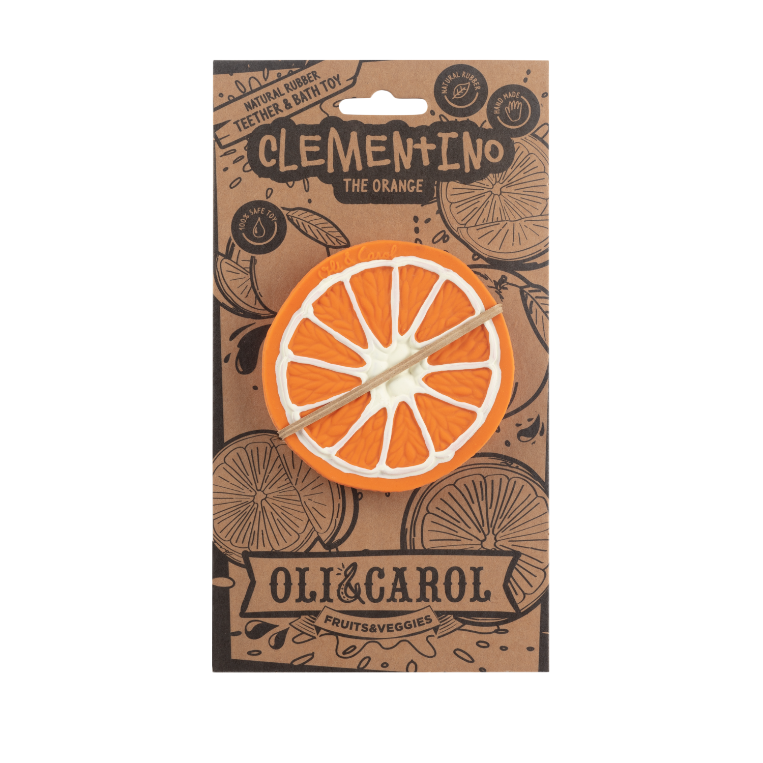 Oli & Carol Clementino The Orange Natural Rubber Teether