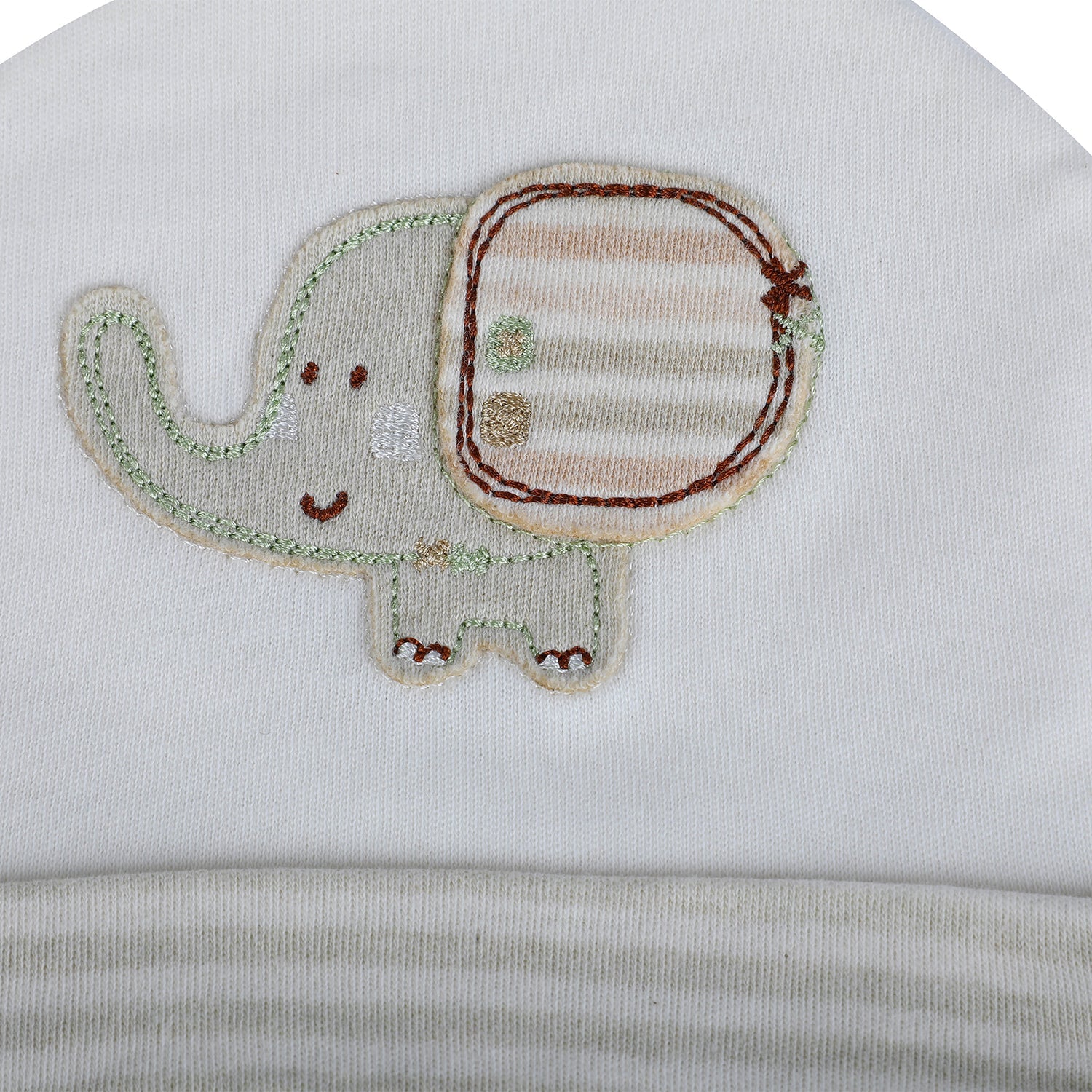 Baby Moo Elephant Organic Soft Cotton Cap - White