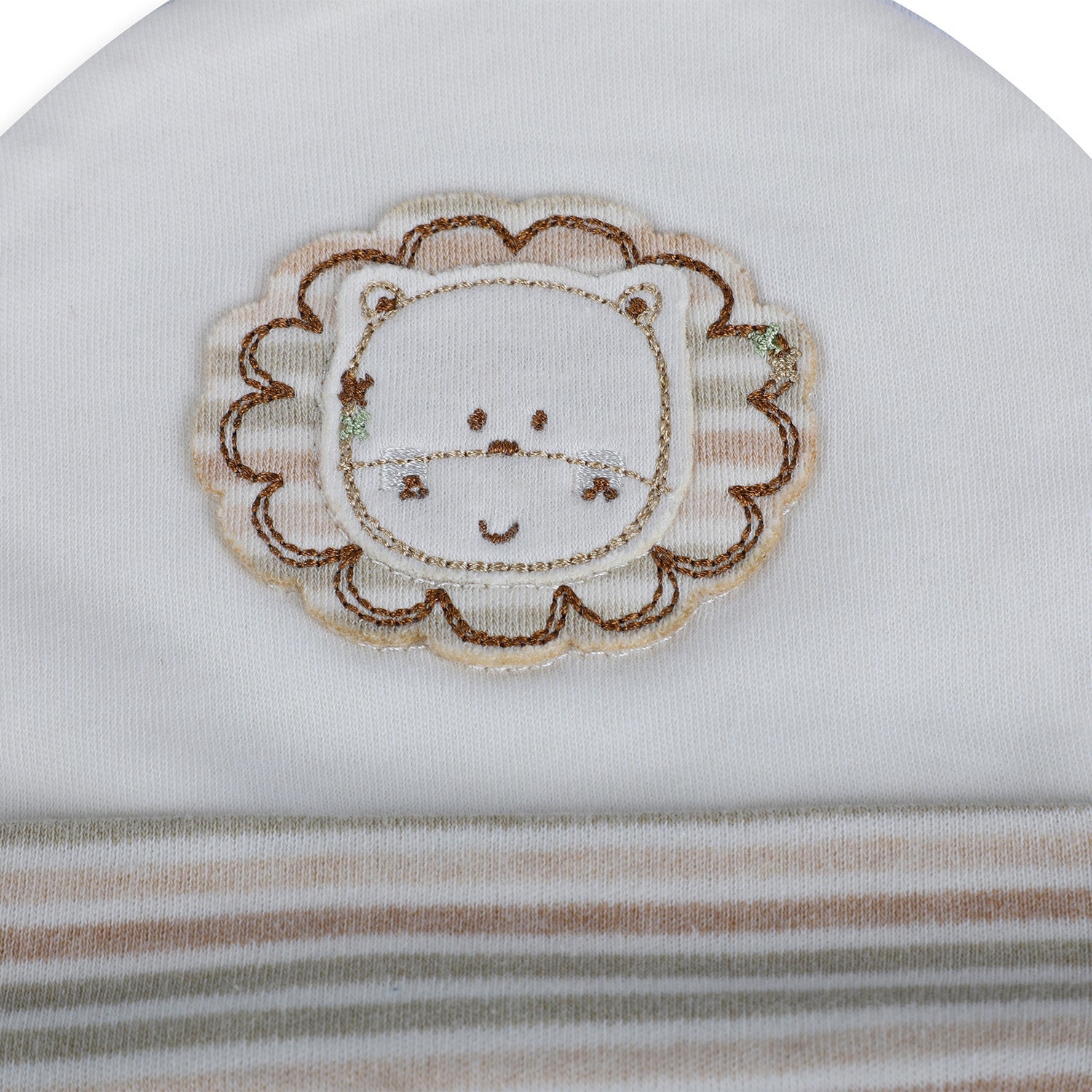 Baby Moo Forest Lion Organic Soft Cotton Cap - White