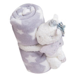 Baby Moo Star Unicorn Soft Cozy Plush Toy Blanket Grey