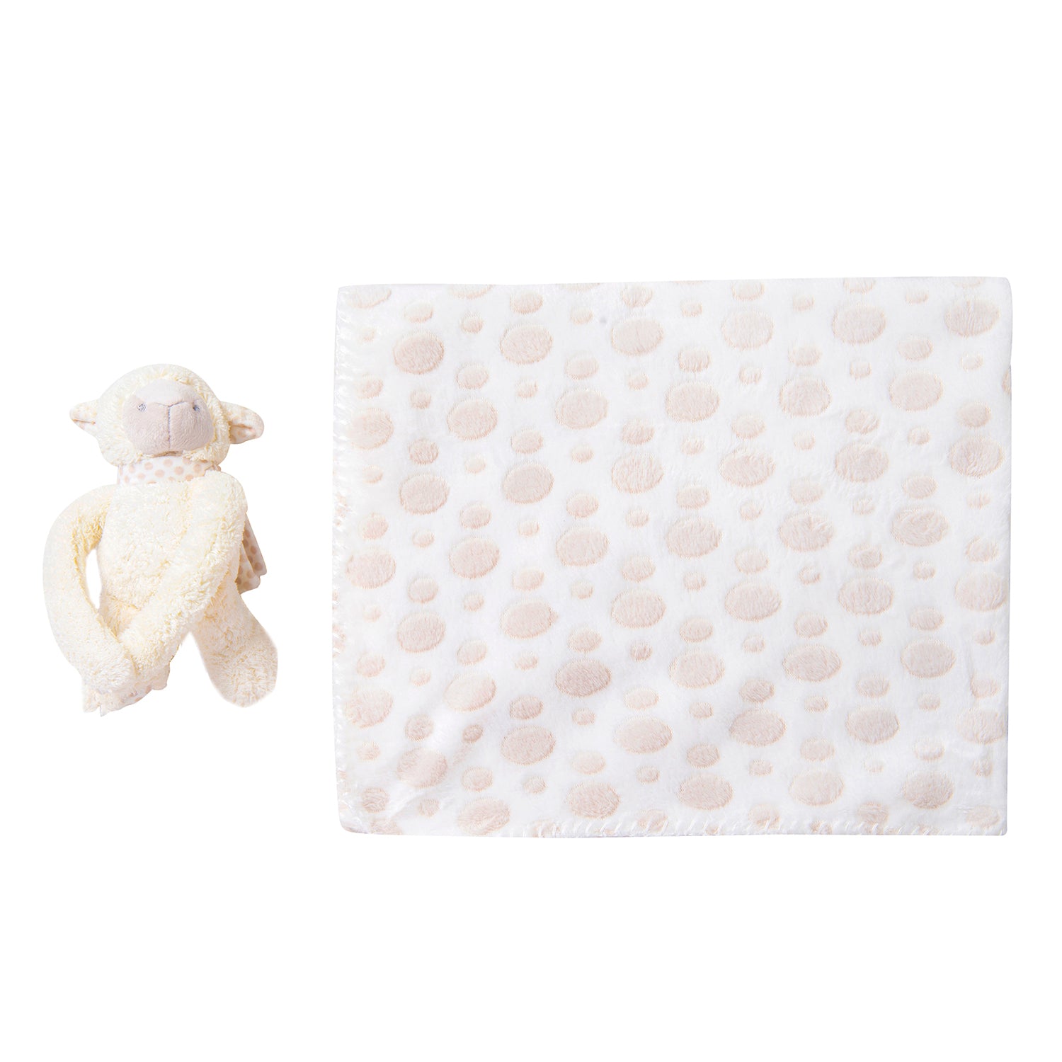 Baby Moo Monkey Soft Cozy Plush Toy Blanket Peach