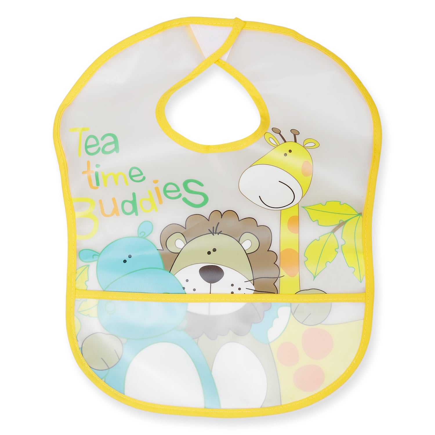 Baby Moo Crumb Catcher Waterproof Feeding Bib Animal Buddies Blue