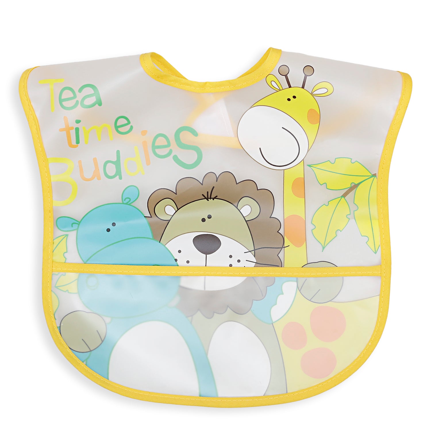 Baby Moo Crumb Catcher Waterproof Feeding Bib Animal Buddies Blue