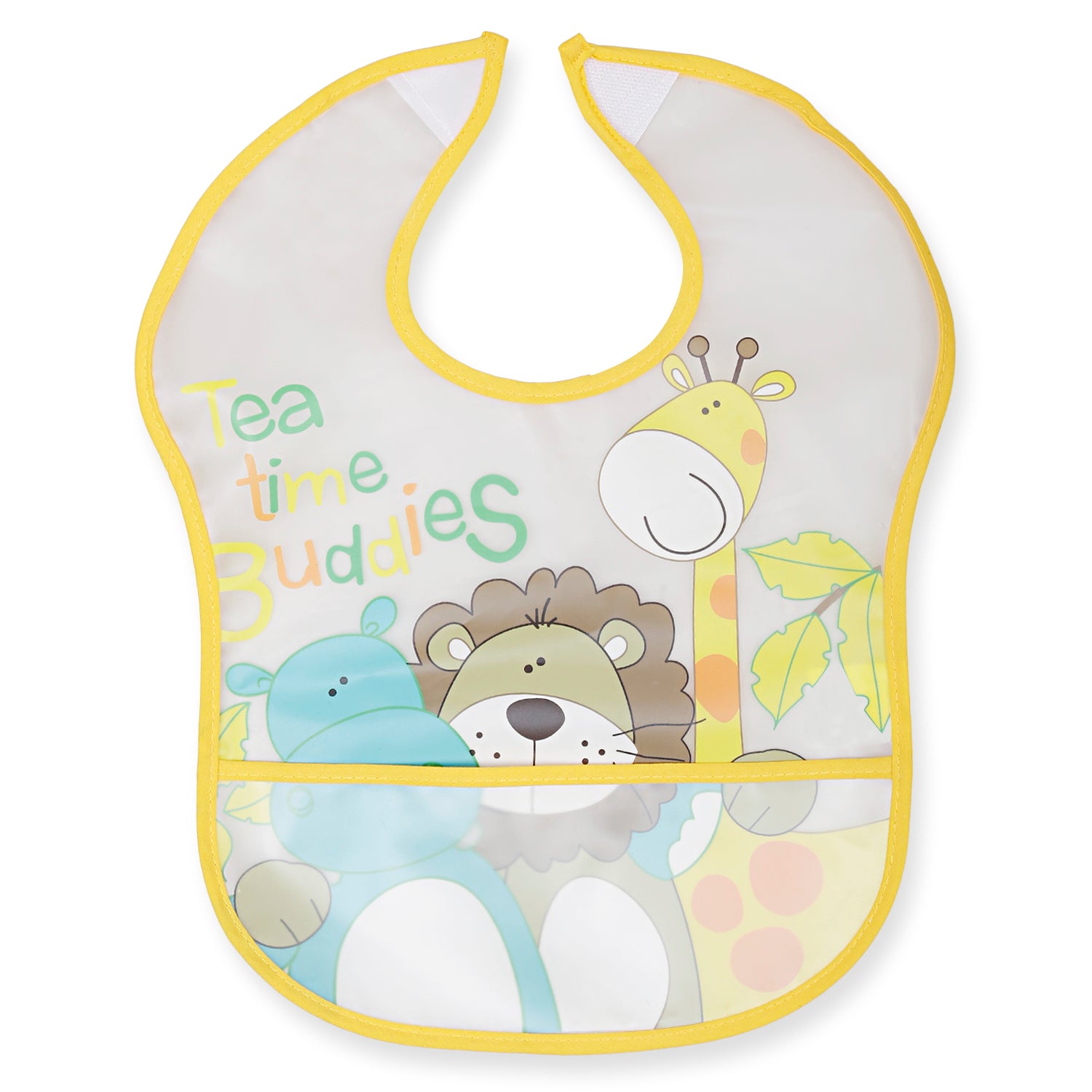 Baby Moo Crumb Catcher Waterproof Feeding Bib Animal Buddies Blue