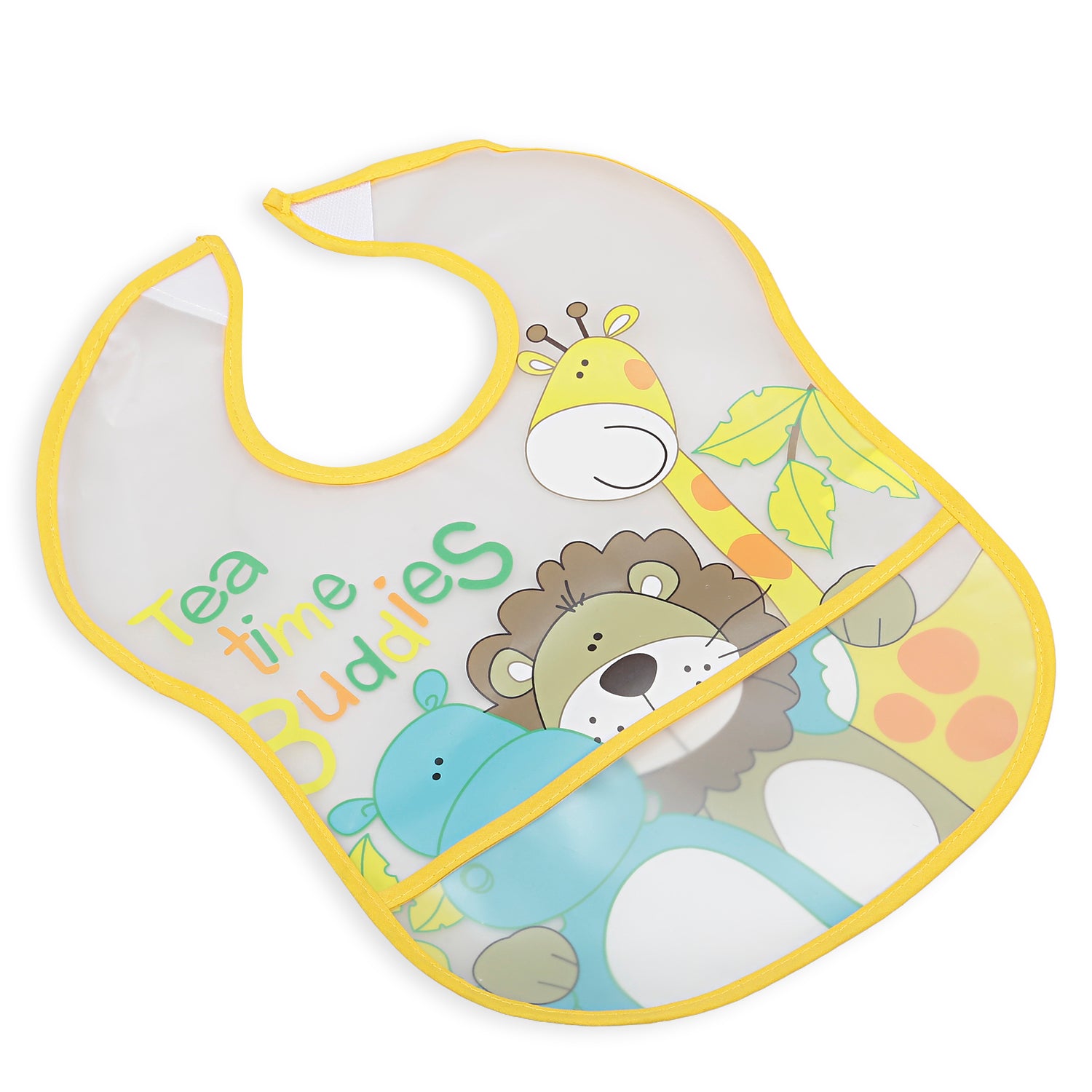 Baby Moo Crumb Catcher Waterproof Feeding Bib Animal Buddies Blue