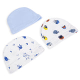 Baby Moo Caps Pack Of 3 Sporty White And Blue