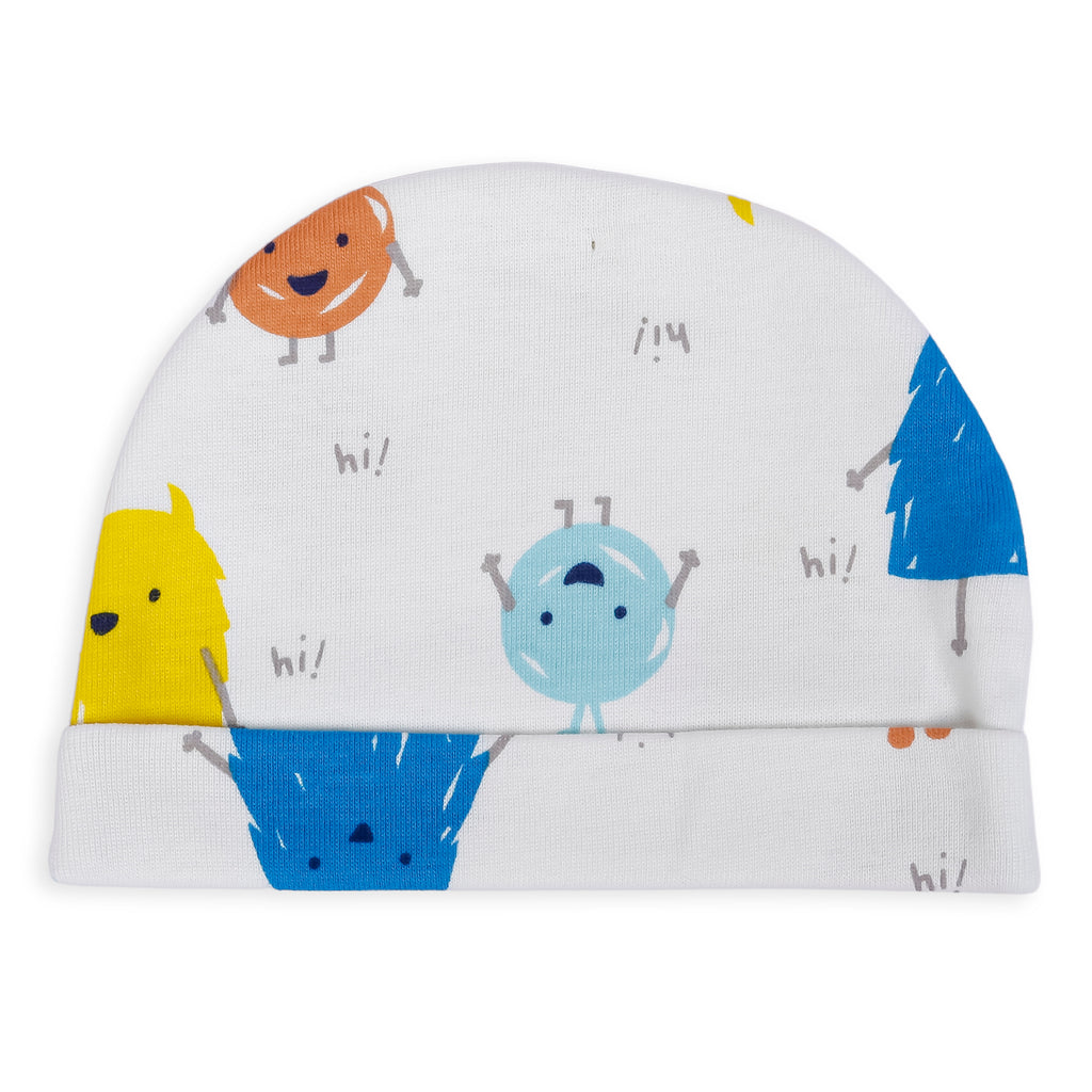 Baby Moo Caps Pack Of 3 Cartoon Dinosaur Blue And White